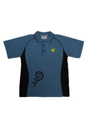 Kawaha Point School Polo Shirt Spring Blue/Black Kids